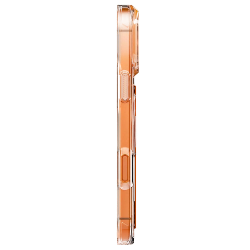 Capa MagSafe para Apple iPhone 17 Pro, UNIQ, Heldro Air MagClick, Transparente Laranja