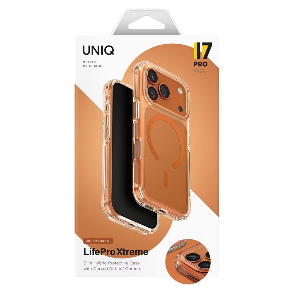 Capa MagSafe para Apple iPhone 17 Pro, UNIQ, LifePro Xtreme MagClick, Laranja