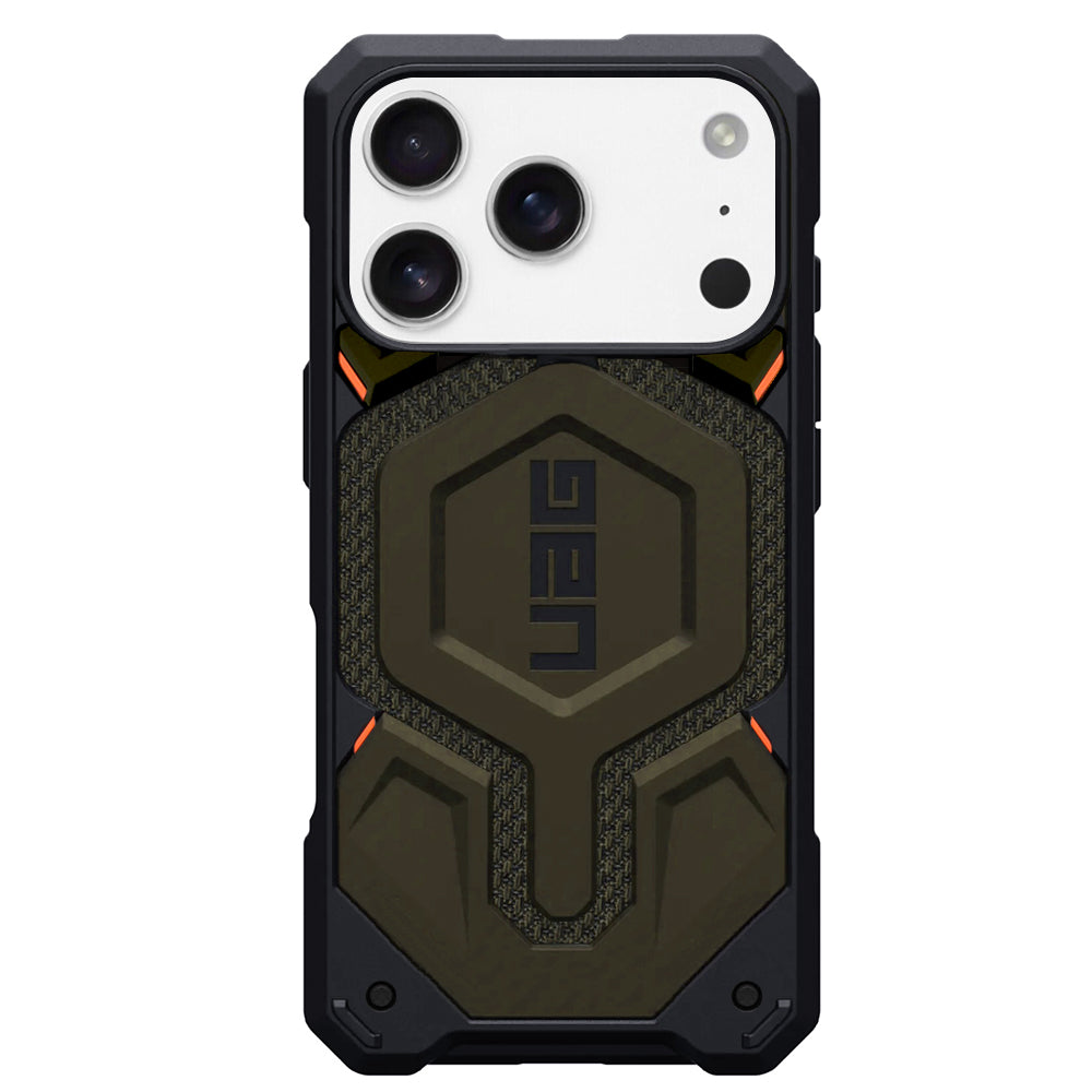 Capa MagSafe para Apple iPhone 17 Pro, Urban Armor Gear, Monarch Pro Kevlar, Verde