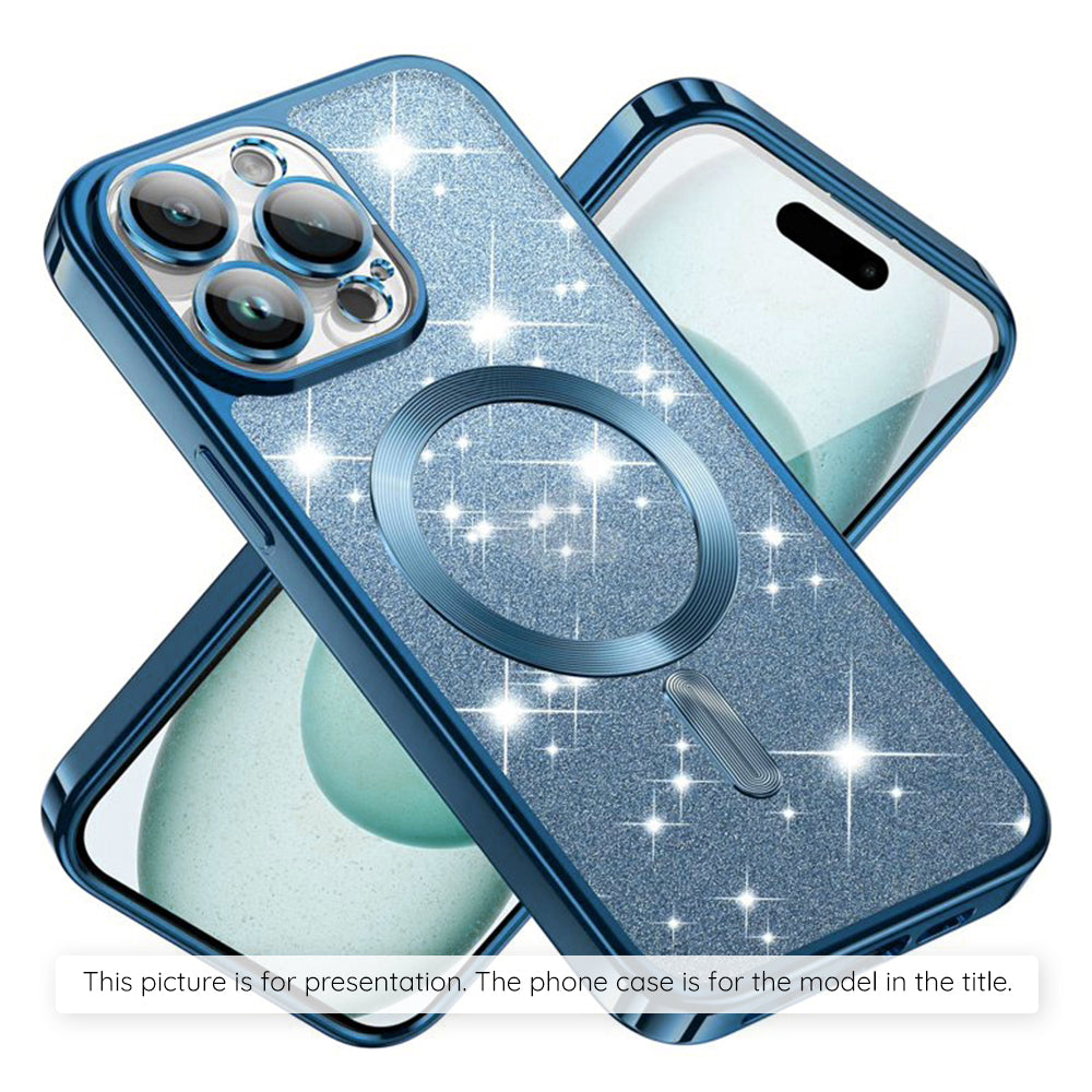Capa MagSafe para Apple iPhone 17, Techsuit, Luxury Glitter, Azul