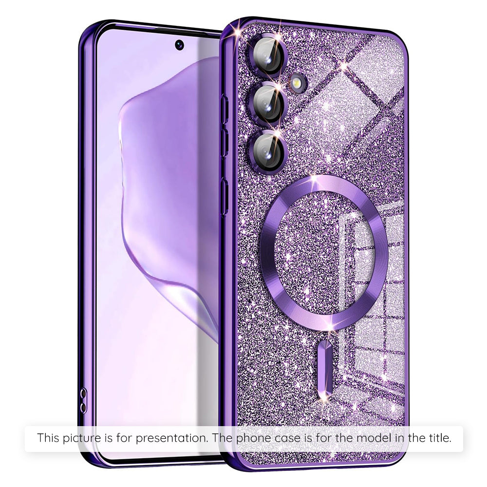 Capa MagSafe para Apple iPhone 17, Techsuit, Luxury Glitter, Roxo Escuro