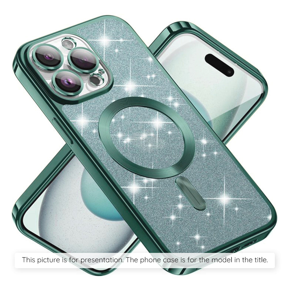 Capa MagSafe para Apple iPhone 17, Techsuit, Luxury Glitter, Verde Claro