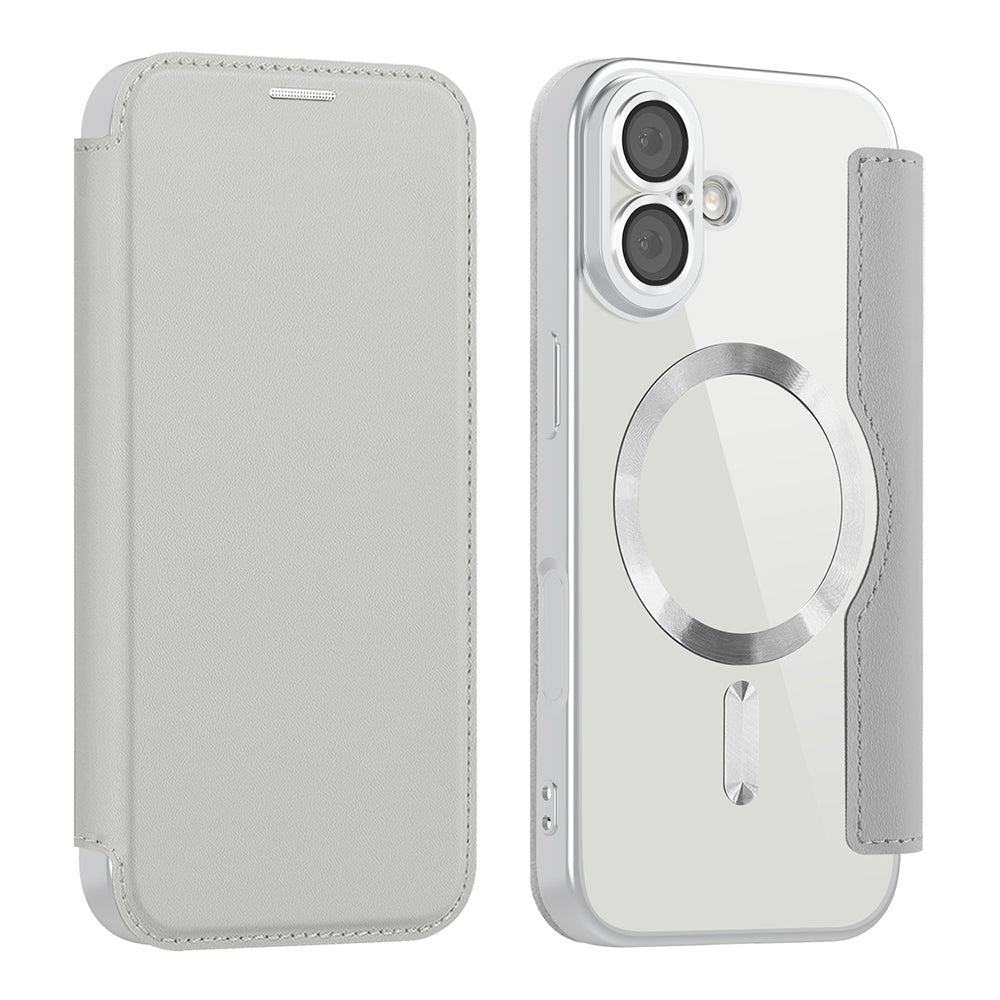 MagSafe Case for Apple iPhone 17, Techsuit, SmartMag Book, Gray