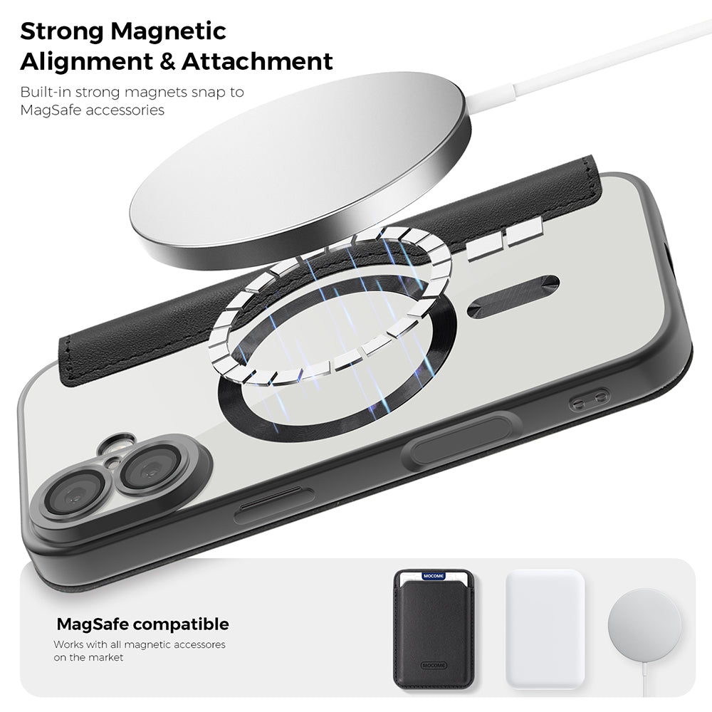 Capa MagSafe para Apple iPhone 17, Techsuit, SmartMag Book, Castanho