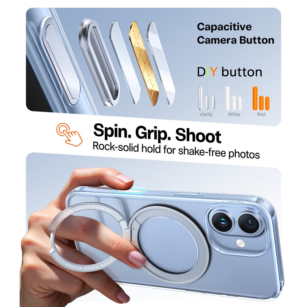 Capa MagSafe para Apple iPhone 17, Torras, Ostand Pro, Transparente
