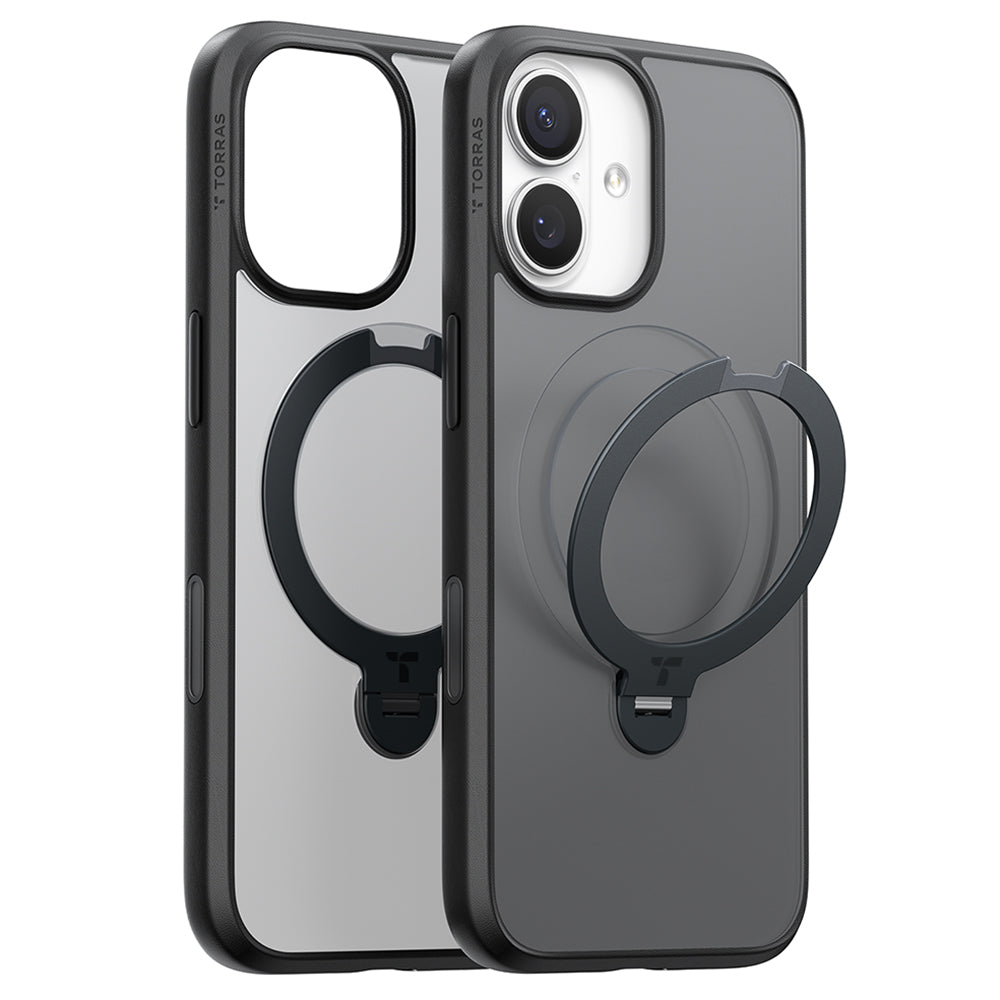 Capa MagSafe para Apple iPhone 17, Torras, Ostand Spin, Preta