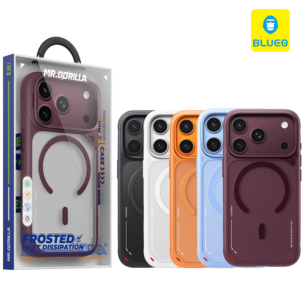 MagSafe Case for Apple iPhone 18 Pro / 17 Pro, Blueo, Heat Dissipation Stand, Satin Burgundy