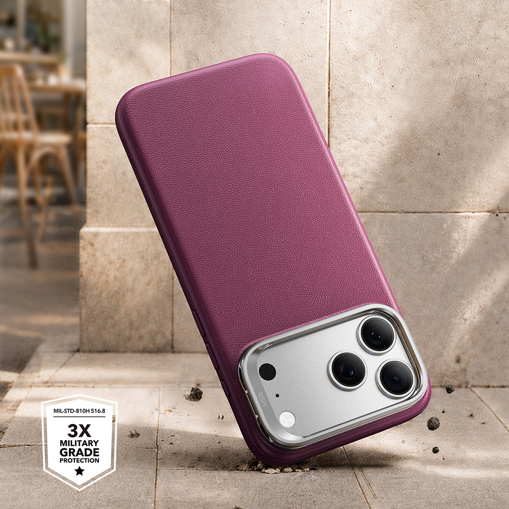 Capa MagSafe para Apple iPhone 18 Pro / 17 Pro, ESR, Atelier com Suporte, Vinho Escuro Satinado
