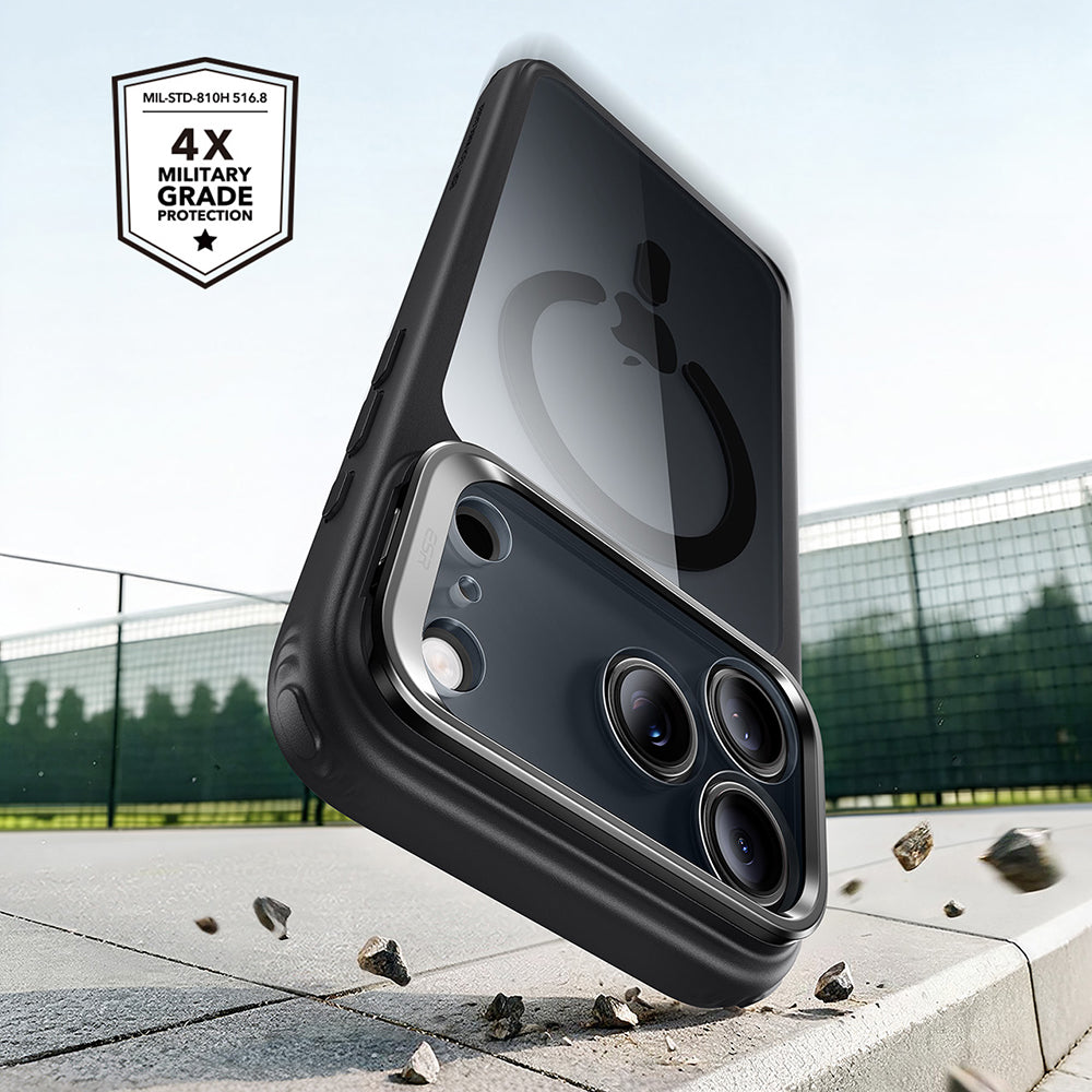 Capa MagSafe para Apple iPhone 18 Pro / 17 Pro, ESR, Classic Hybrid Kickstand, Preta Transparente
