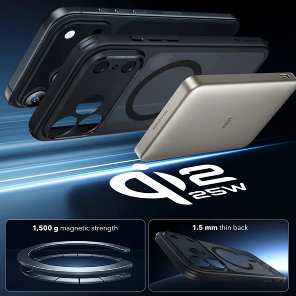 Capa MagSafe para Apple iPhone 18 Pro / 17 Pro, ESR, Classic Hybrid, Preto Satinado