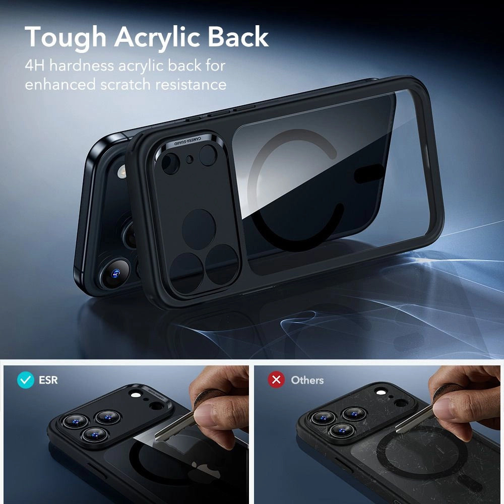 Capa MagSafe para Apple iPhone 18 Pro / 17 Pro, ESR, Classic Hybrid com Protetor de Ecrã, Preto Transparente