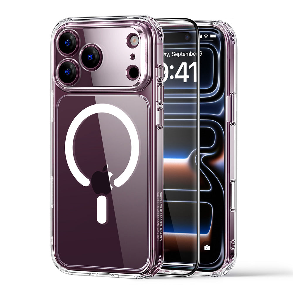 Capa MagSafe para Apple iPhone 18 Pro / 17 Pro, ESR, Classic Hybrid com Protetor de Ecrã, Transparente