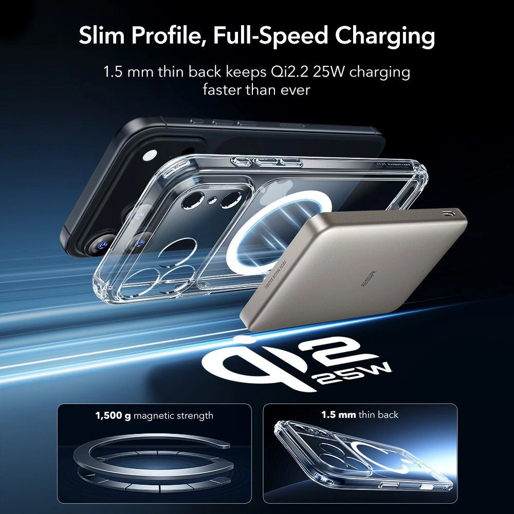 Capa MagSafe para Apple iPhone 18 Pro / 17 Pro, ESR, Classic Hybrid com Protetor de Ecrã, Transparente