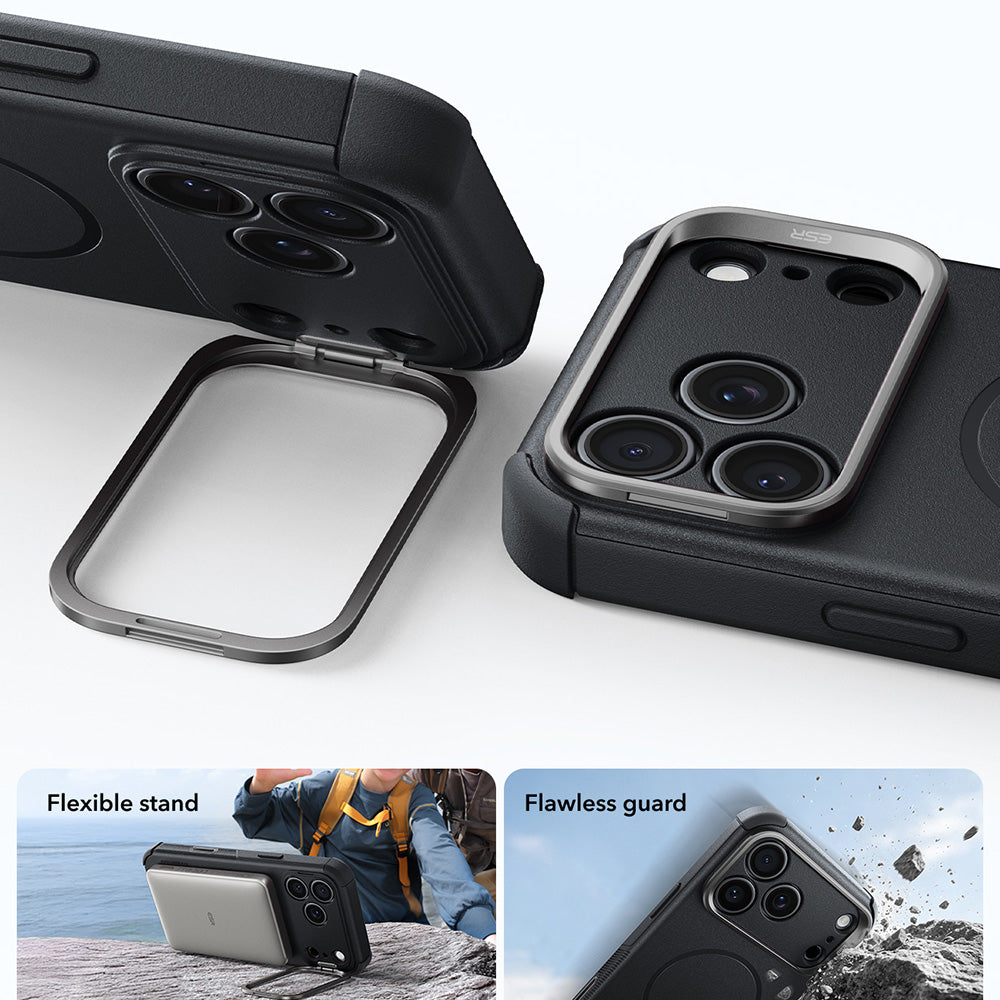Capa MagSafe para Apple iPhone 18 Pro / 17 Pro, ESR, Cyber Armor Kickstand, Preta