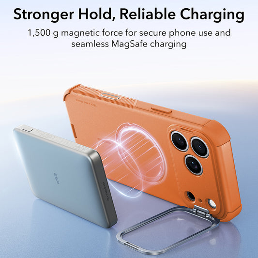 Capa MagSafe para Apple iPhone 18 Pro / 17 Pro, ESR, Cyber Armor Kickstand, Laranja