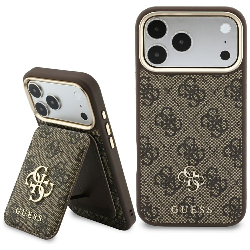 Capa MagSafe para Apple iPhone 18 Pro / 17 Pro, Guess, 4G Cardslot, Castanha