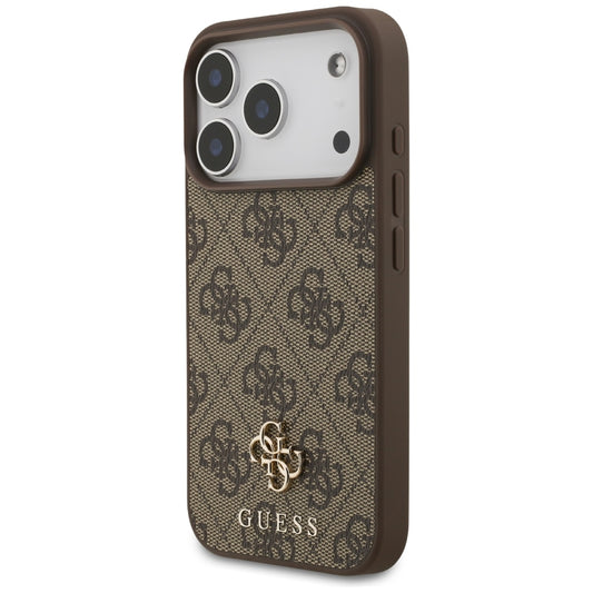 Capa MagSafe para Apple iPhone 18 Pro / 17 Pro, Guess, 4G Small and Classic, Castanha