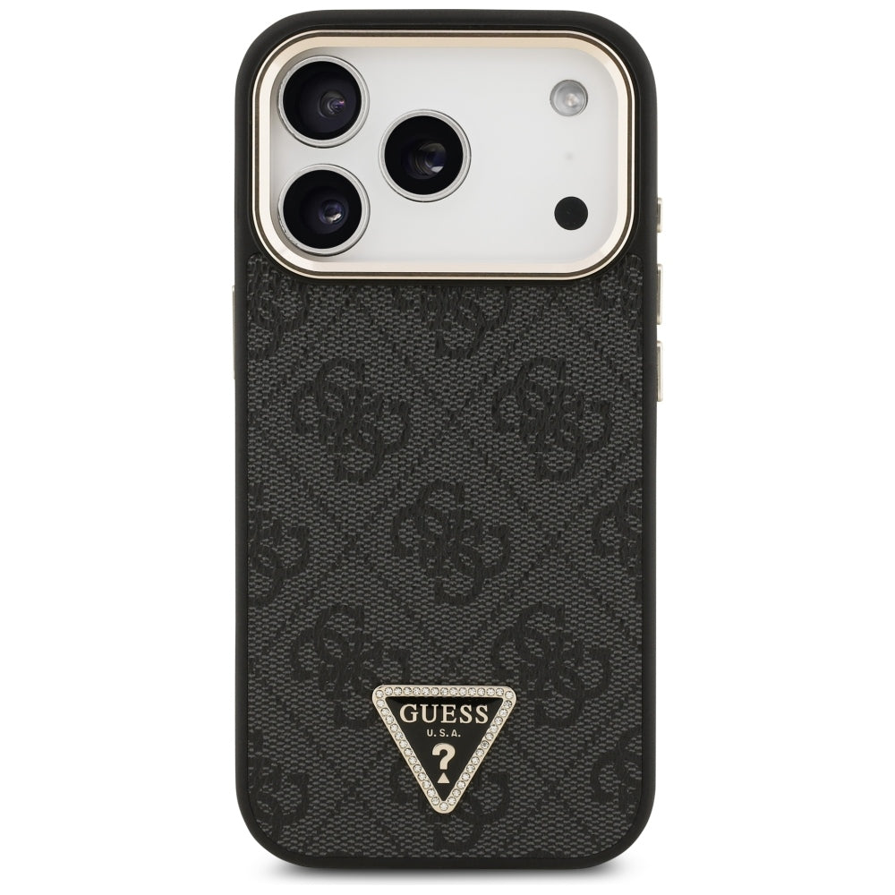 Capa MagSafe para Apple iPhone 18 Pro / 17 Pro, Guess, Logótipo Triângulo 4G, Preta