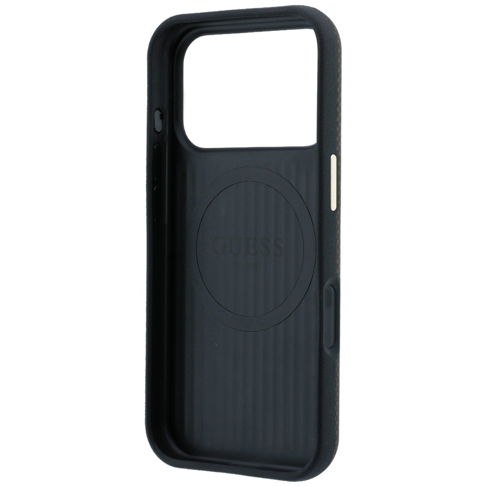 Capa MagSafe para Apple iPhone 18 Pro / 17 Pro, Guess, Logótipo Triângulo Kevlar, Castanha