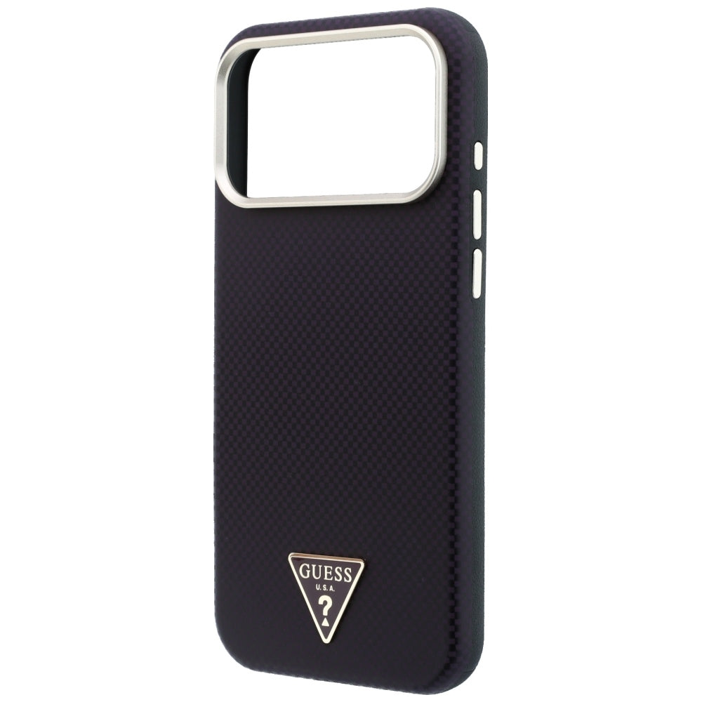 MagSafe Case for Apple iPhone 18 Pro / 17 Pro, Guess, Kevlar Triangle Logo, Burgundy