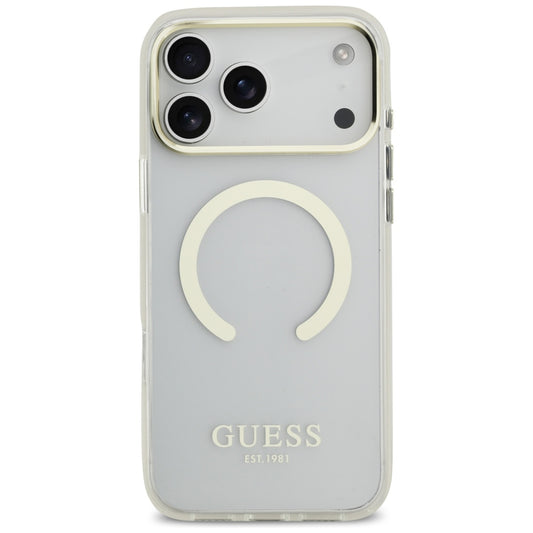 Capa MagSafe para Apple iPhone 18 Pro / 17 Pro, Guess, Contorno Metálico, Dourada