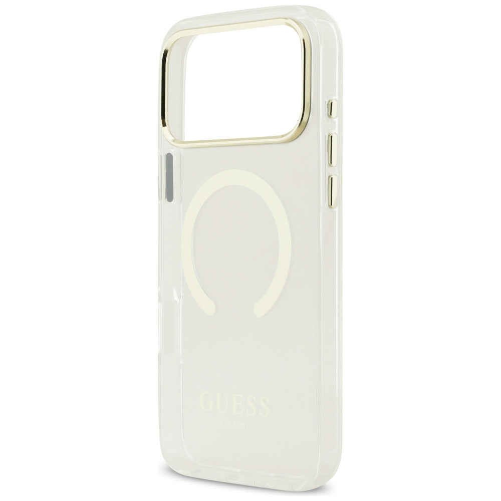 Capa MagSafe para Apple iPhone 18 Pro / 17 Pro, Guess, Contorno Metálico, Dourada