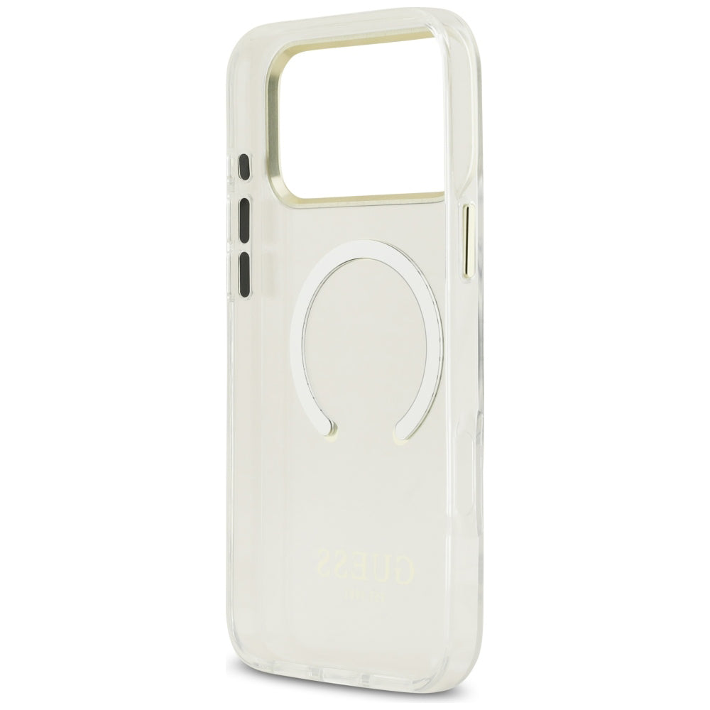 Capa MagSafe para Apple iPhone 18 Pro / 17 Pro, Guess, Contorno Metálico, Dourada