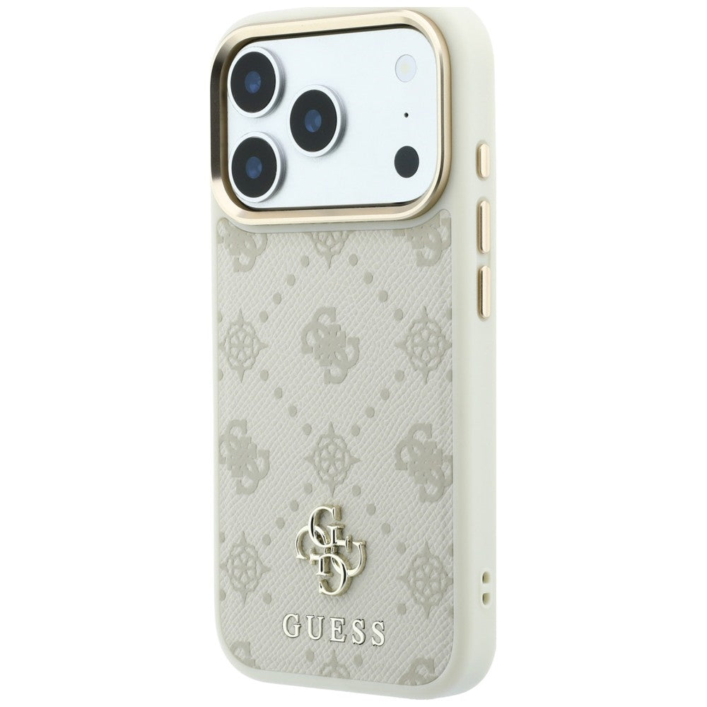 Capa MagSafe para Apple iPhone 18 Pro / 17 Pro, Guess, Peony 4G Small Logo, Bege