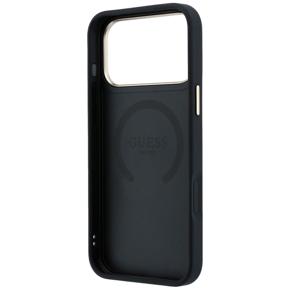 Capa MagSafe para Apple iPhone 18 Pro / 17 Pro, Guess, Peony 4G Small Logo, Preta