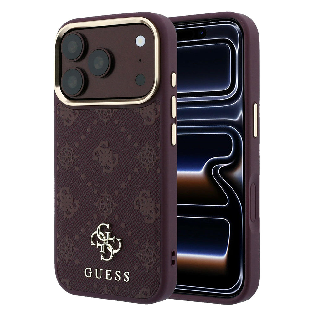 Capa MagSafe para Apple iPhone 18 Pro / 17 Pro, Guess, Peony 4G Small Logo, Vinho