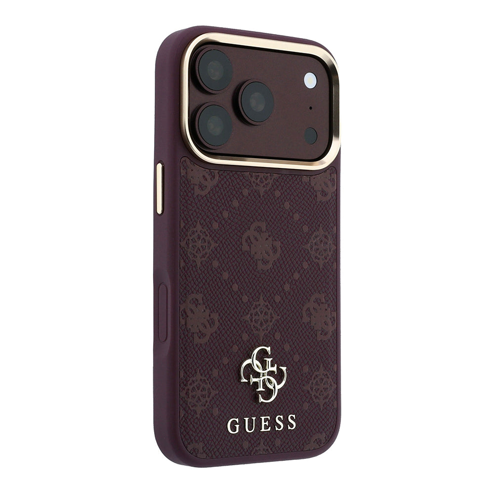 Capa MagSafe para Apple iPhone 18 Pro / 17 Pro, Guess, Peony 4G Small Logo, Vinho