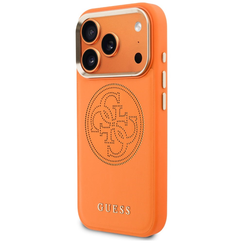Capa MagSafe para Apple iPhone 18 Pro / 17 Pro, Guess, Perfurada 4G, Laranja