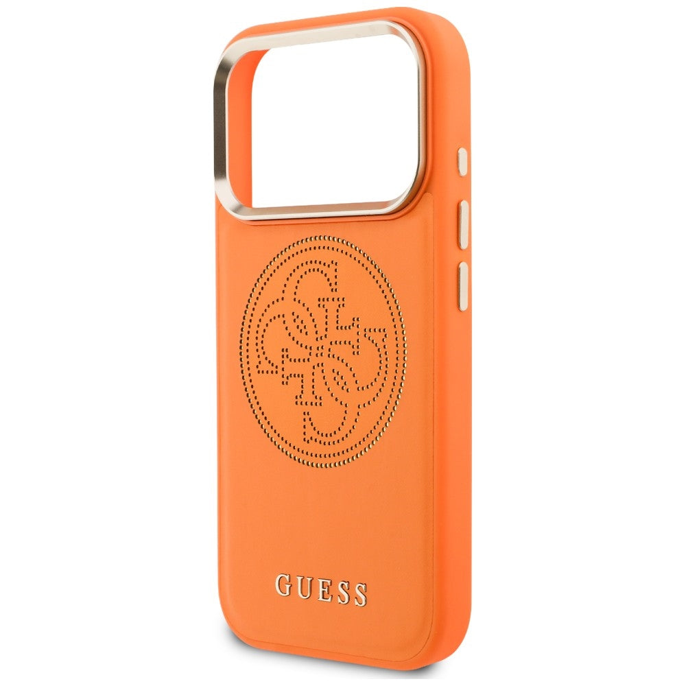 Capa MagSafe para Apple iPhone 18 Pro / 17 Pro, Guess, Perfurada 4G, Laranja