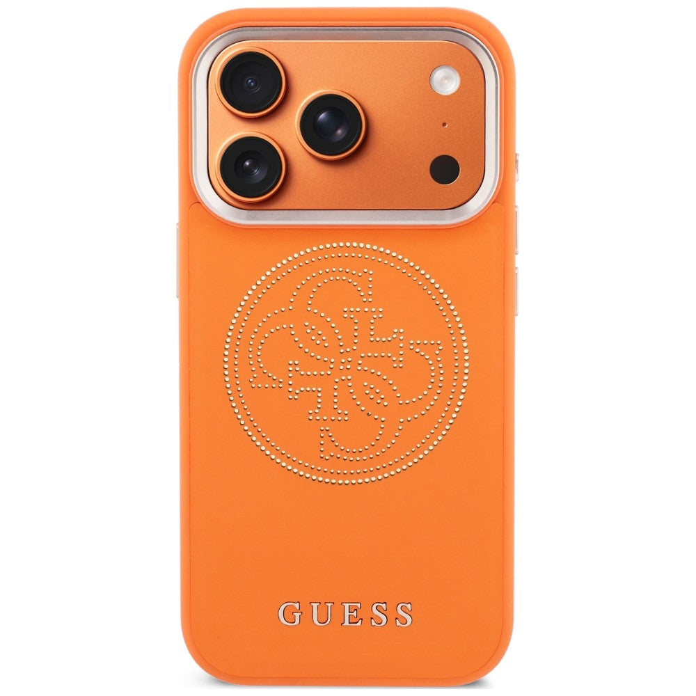 Capa MagSafe para Apple iPhone 18 Pro / 17 Pro, Guess, Perfurada 4G, Laranja