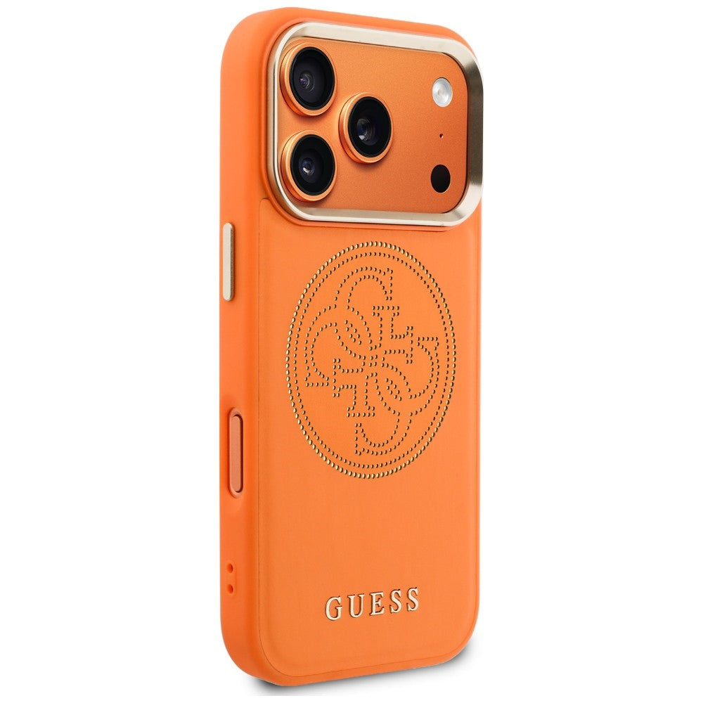 Capa MagSafe para Apple iPhone 18 Pro / 17 Pro, Guess, Perfurada 4G, Laranja