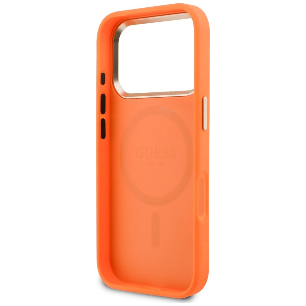 Capa MagSafe para Apple iPhone 18 Pro / 17 Pro, Guess, Perfurada 4G, Laranja