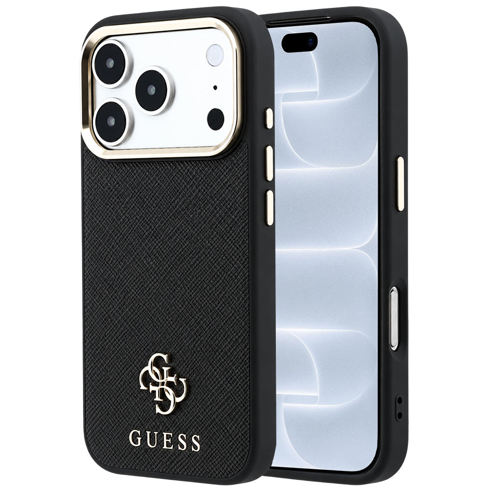 MagSafe Case for Apple iPhone 18 Pro / 17 Pro, Guess, Saffiano Small 4G Classic, Black
