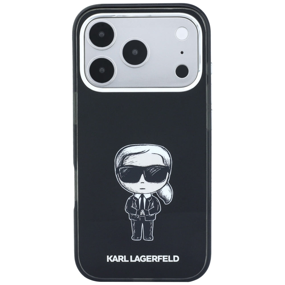 Capa MagSafe para Apple iPhone 18 Pro / 17 Pro, Karl Lagerfeld, HC IML Ikonik Sketch Print, Preta