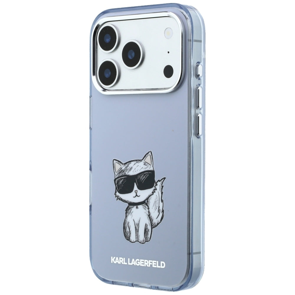 Capa MagSafe para Apple iPhone 18 Pro / 17 Pro, Karl Lagerfeld, IML Choupette Body Sketch Print, Azul