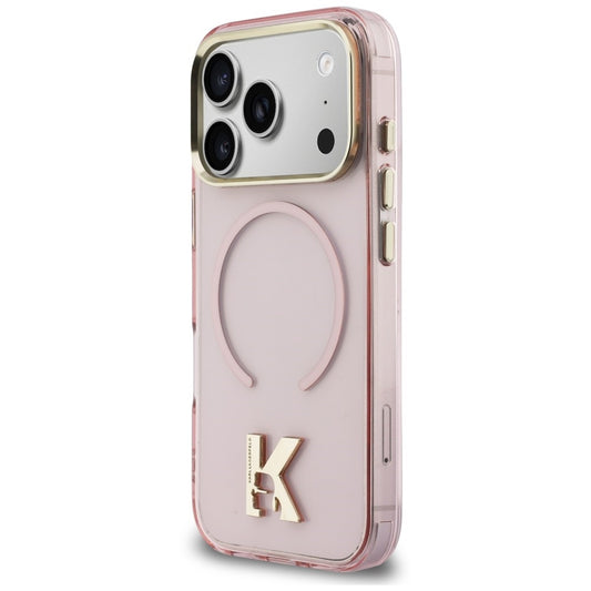 Capa MagSafe para Apple iPhone 18 Pro / 17 Pro, Karl Lagerfeld, IML Karl Head Logo, Rosa