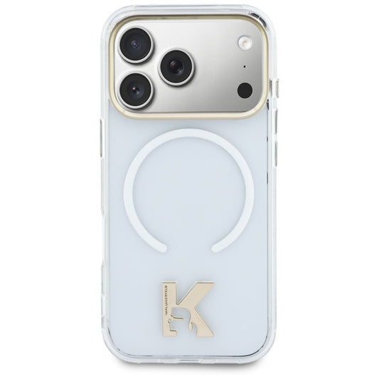 Capa MagSafe para Apple iPhone 18 Pro / 17 Pro, Karl Lagerfeld, IML Karl Head Logo, Transparente