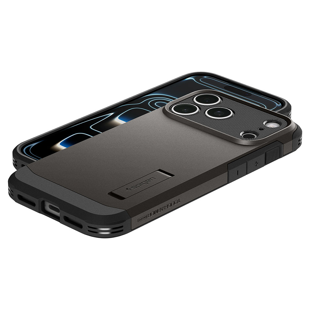 Capa MagSafe para Apple iPhone 18 Pro / 17 Pro, Spigen, Tough Armor T, Cinzento ACS12174