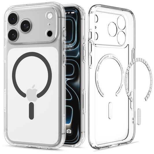 Capa MagSafe para Apple iPhone 18 Pro / 17 Pro, Spigen, Ultra Hybrid, Cinza Transparente ACS12156