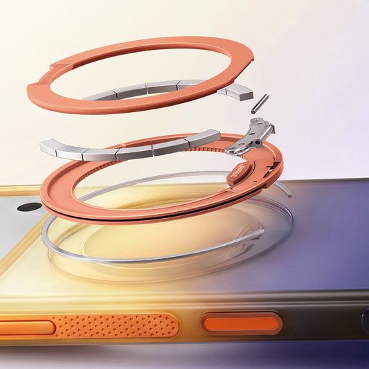 Capa MagSafe para Apple iPhone 18 Pro / 17 Pro, Torras, Ostand O3 Air Gradient, Azul Laranja