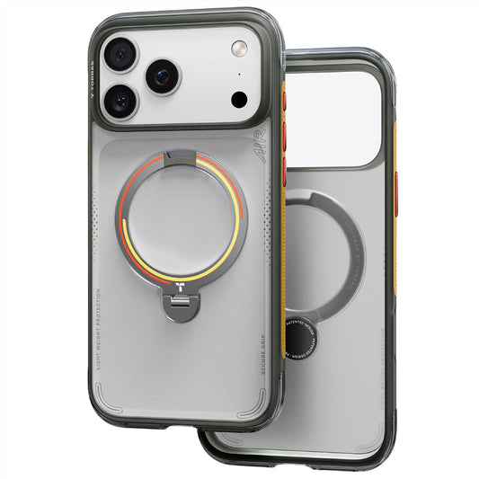 Capa MagSafe para Apple iPhone 18 Pro / 17 Pro, Torras, Ostand Q3 Air Football, Cinzento