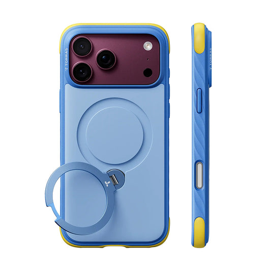 Capa MagSafe para Apple iPhone 18 Pro / 17 Pro, Torras, Ostand Q3 Rugged, Azul
