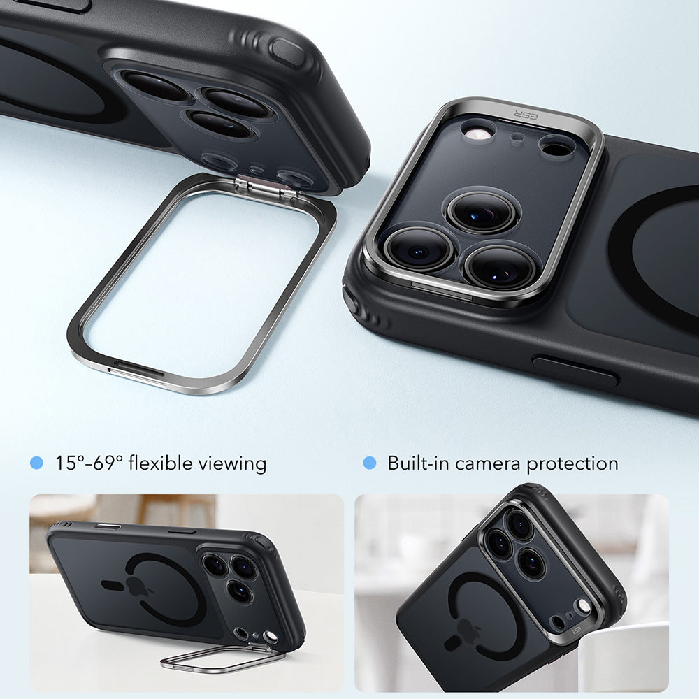 Capa MagSafe para Apple iPhone 18 Pro Max / 17 Pro Max, ESR, Classic Hybrid Kickstand, Preto Satinado