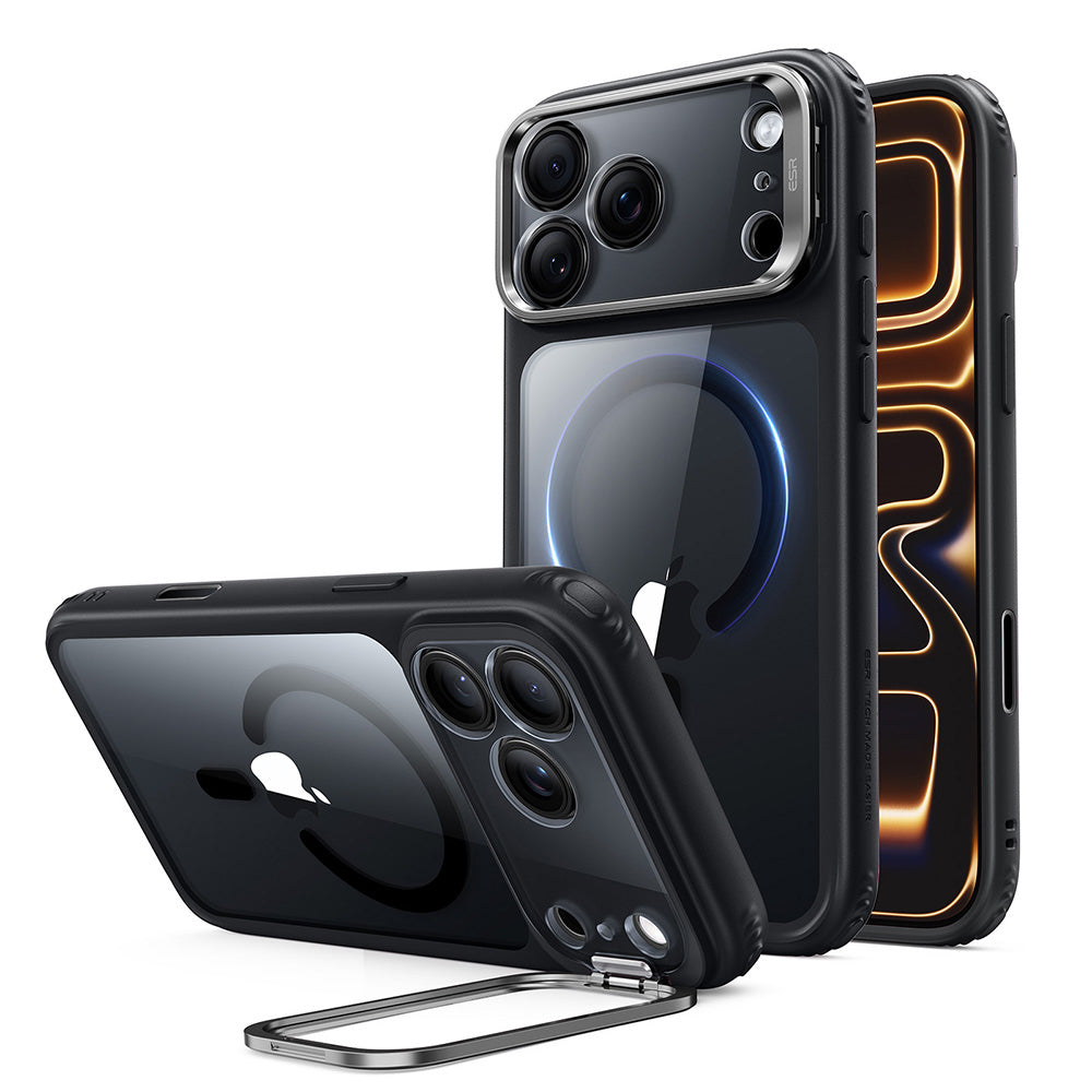 Capa MagSafe para Apple iPhone 18 Pro Max / 17 Pro Max, ESR, Classic Hybrid Kickstand, Preta Transparente