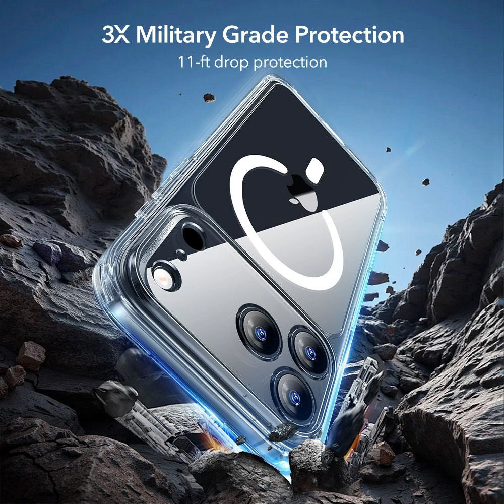 Capa MagSafe para Apple iPhone 18 Pro Max / 17 Pro Max, ESR, Classic Hybrid com Protetor de Ecrã, Preto Transparente