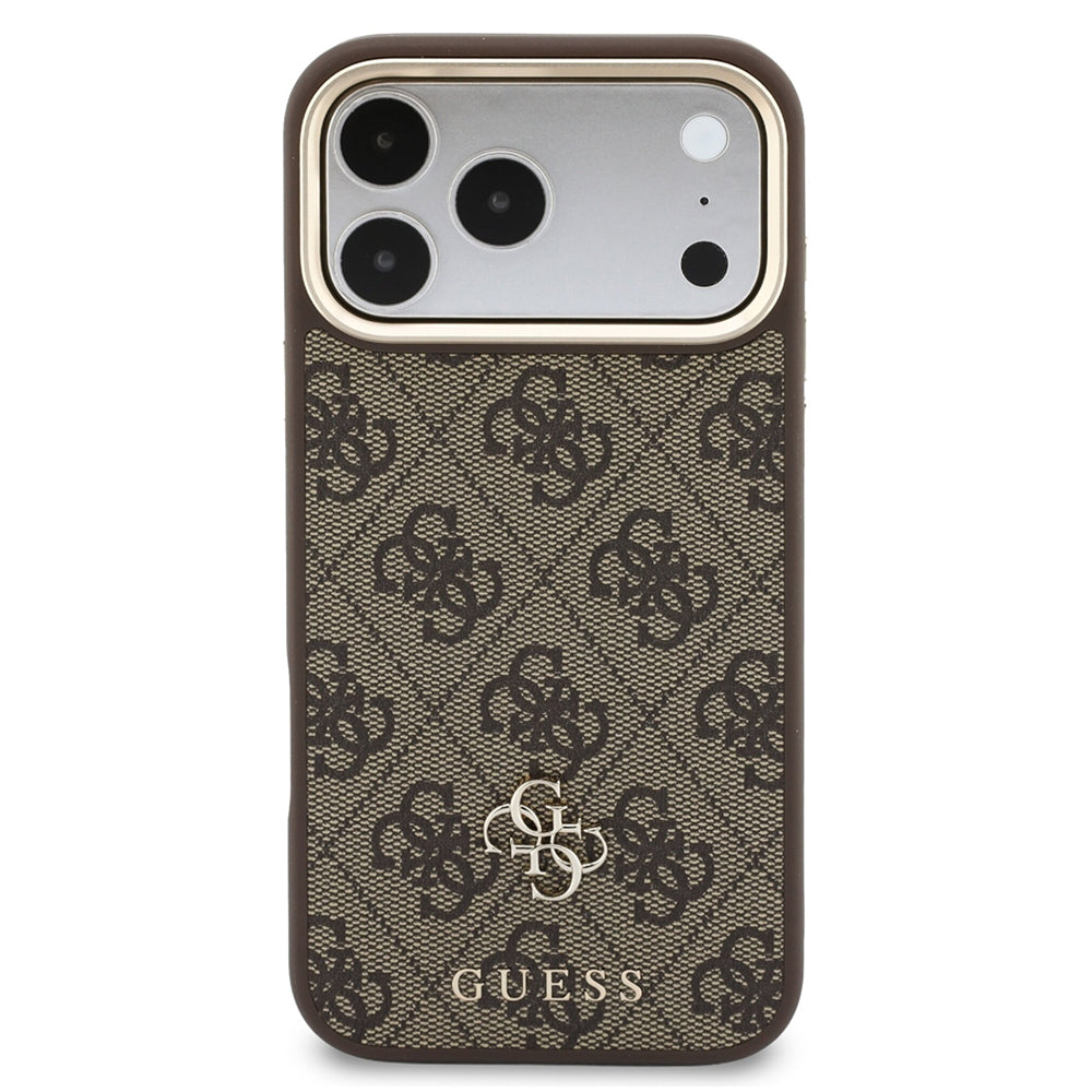 Capa MagSafe para Apple iPhone 18 Pro Max / 17 Pro Max, Guess, 4G Cardslot & Big Strap, Castanha